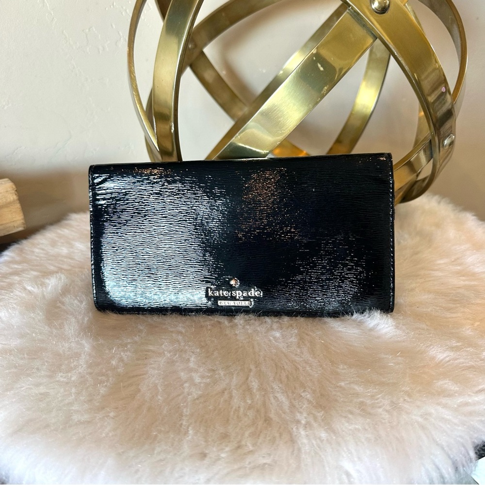 Kate Spade shiny black wallet